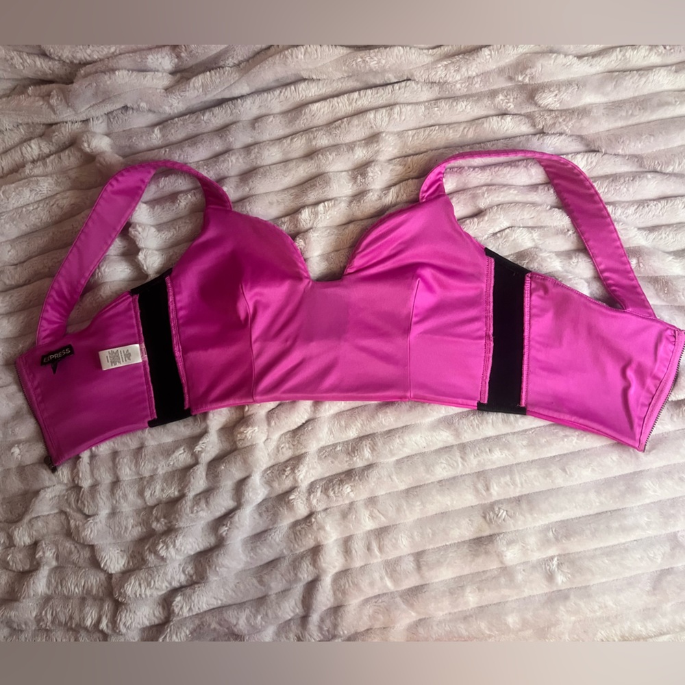 π Express y2k Era Hot Pink Ribbed Crop Top β Size Small - Barbiecore Summer - Picture 6 of 11